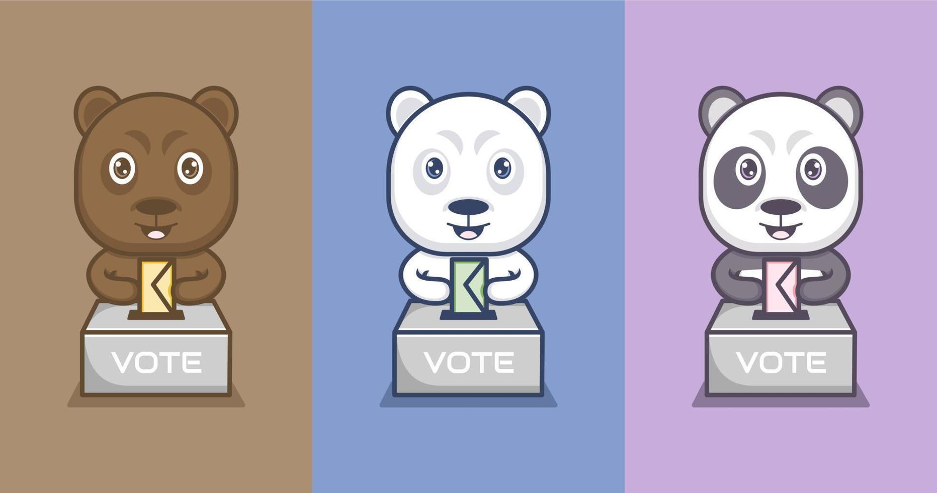 süß Karikatur Polar- Bär und Panda vektor