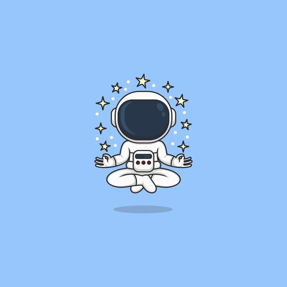 süß Karikatur Astronaut Yoga vektor