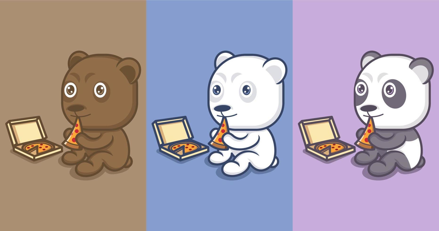 süß Karikatur Polar- Bär und Panda vektor