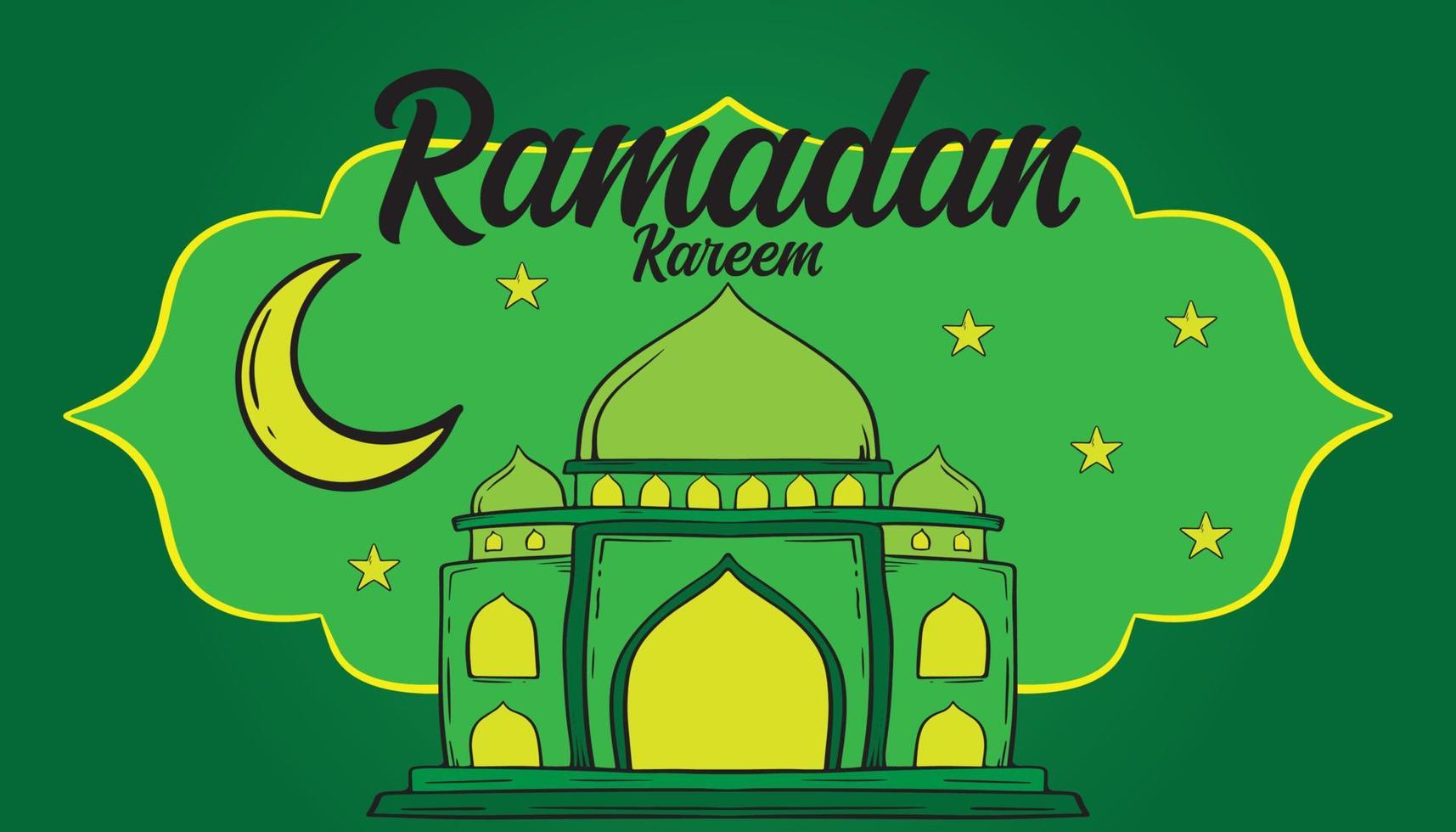 vektor islamic hälsningar ramadan kareem gul grön bakgrund kort design