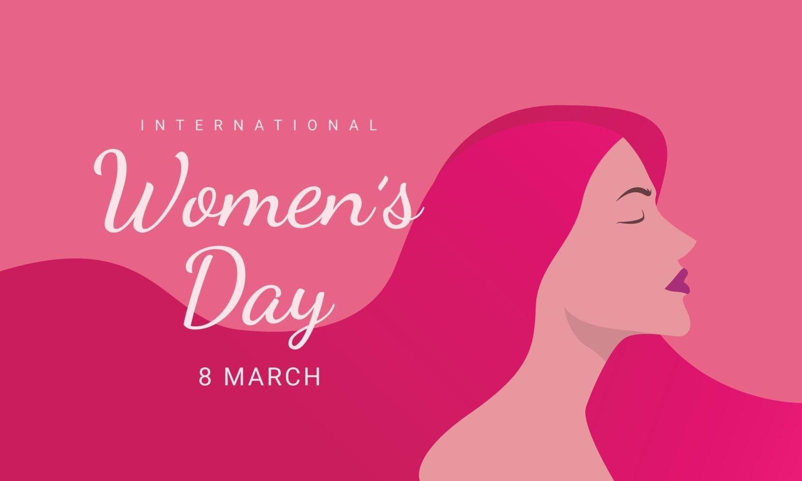 Internationaler Frauentag, 8. März, Frauenkopfillustration aus der Seitenansicht Glücklicher Frauentag. vektor