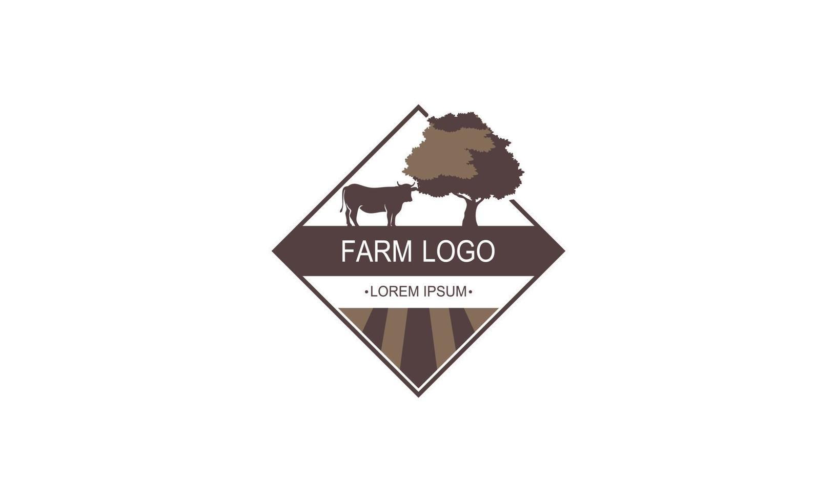 Illustration Bauernhof Farbe Logo im Jahrgang Stil vektor