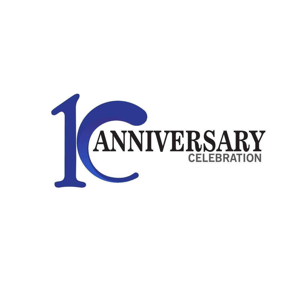 10 årsdagen logo vektor mall. design för banner, gratulationskort eller tryck