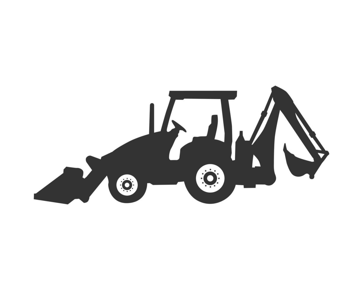 grävmaskin lastare logotyp mall vektor. tung Utrustning logotyp vektor för konstruktion företag. kreativ grävmaskin illustration för logotyp mall.