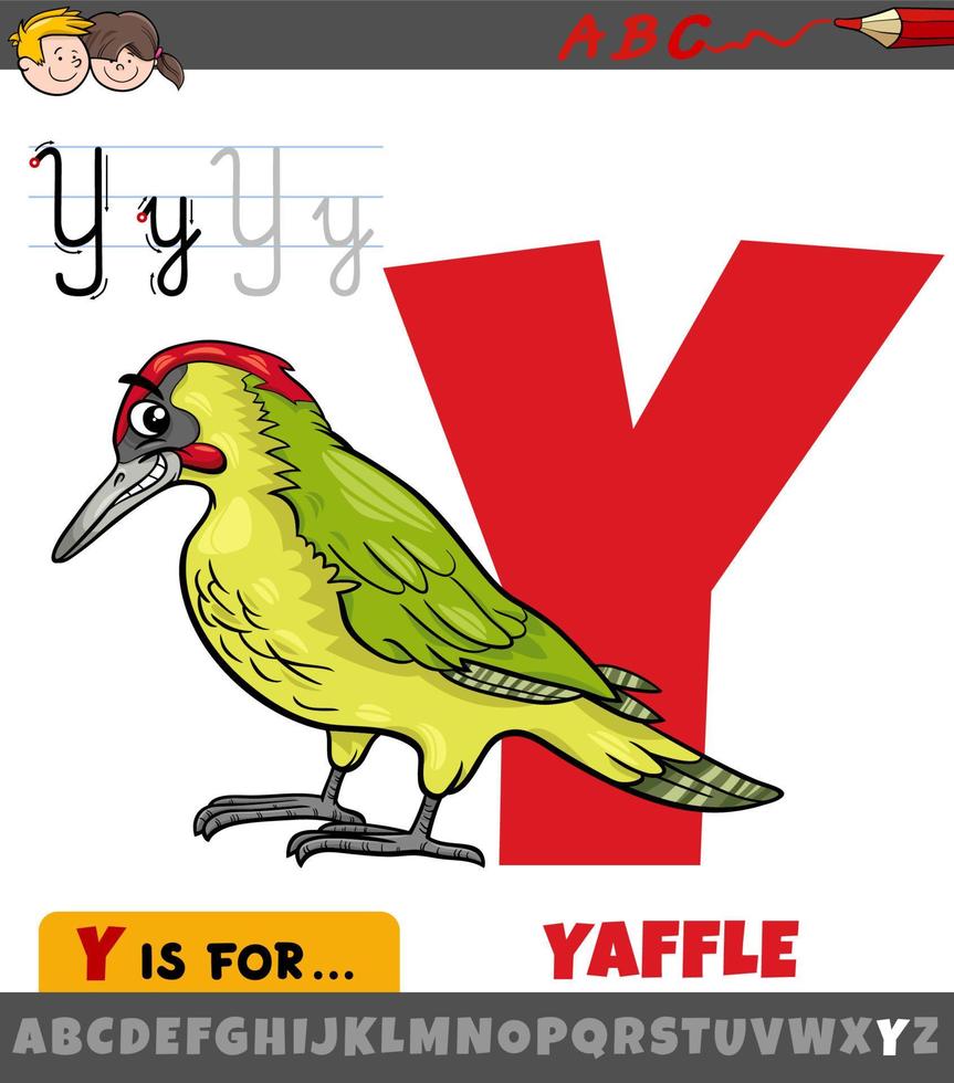 Brief y von Alphabet mit Karikatur jaffle Vogel vektor