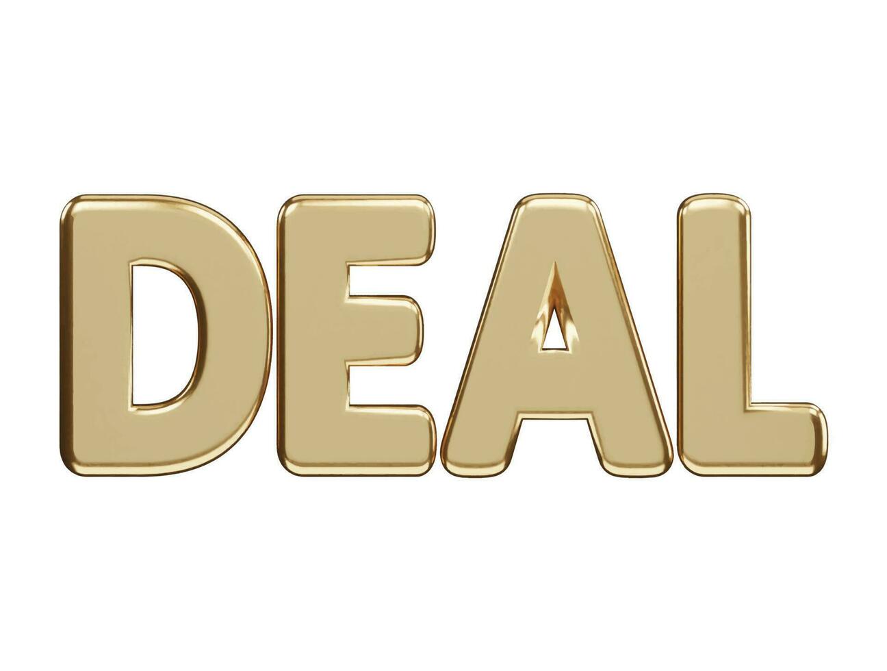 Deal Text bewirken 3d Rendern Vektor Illustration