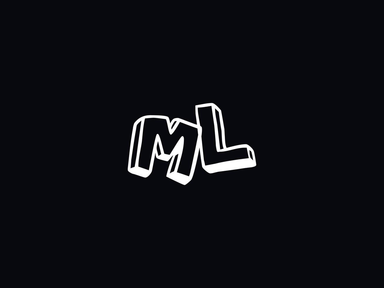 Typografie ml Logo Symbol, schwarz Weiß ml Farbe Logo Brief Vektor