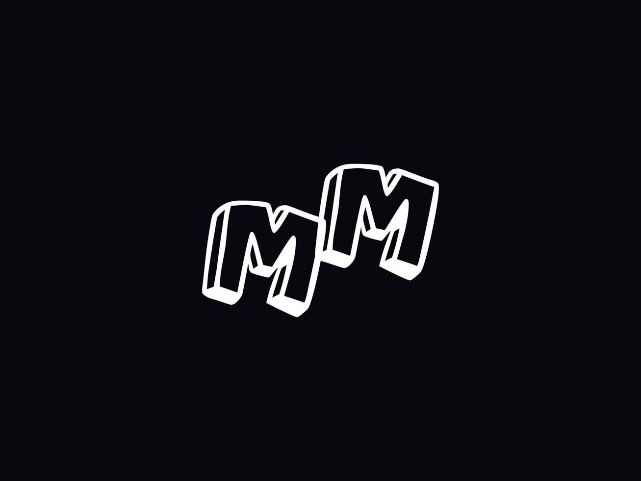 Typografie mm Logo Symbol, schwarz Weiß mm Farbe Logo Brief Vektor