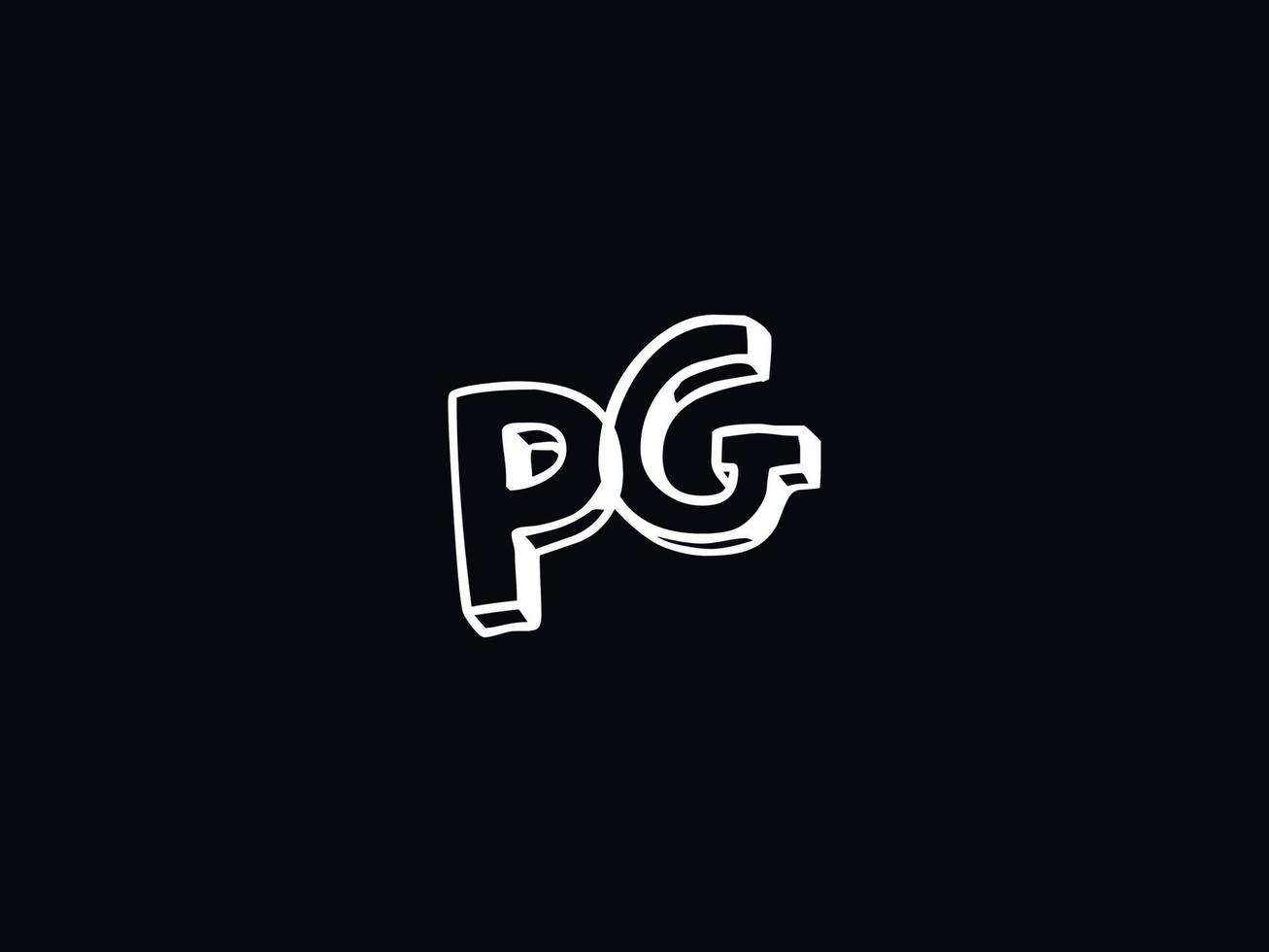 kreativ pg Brief Logo, Monogramm pg schwarz Weiß Brief Logo Design vektor