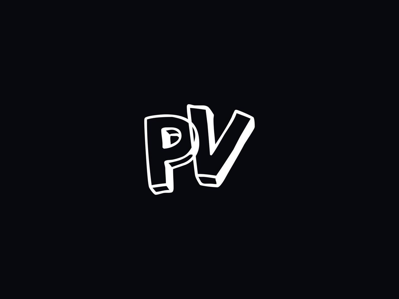 kreativ pv Brief Logo, Monogramm pv schwarz Weiß Brief Logo Design vektor