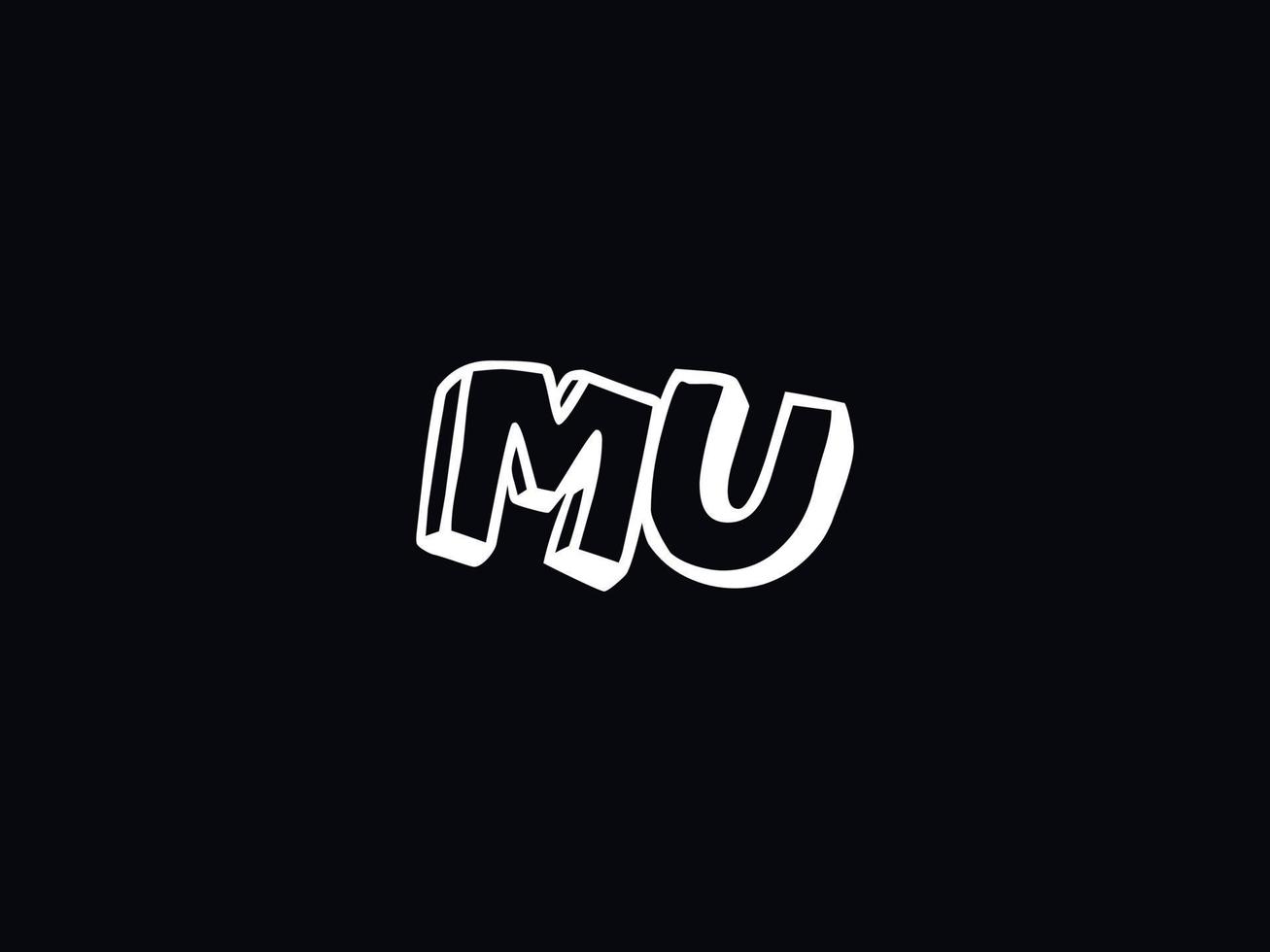 Typografie mu Logo Symbol, schwarz Weiß mu Farbe Logo Brief Vektor