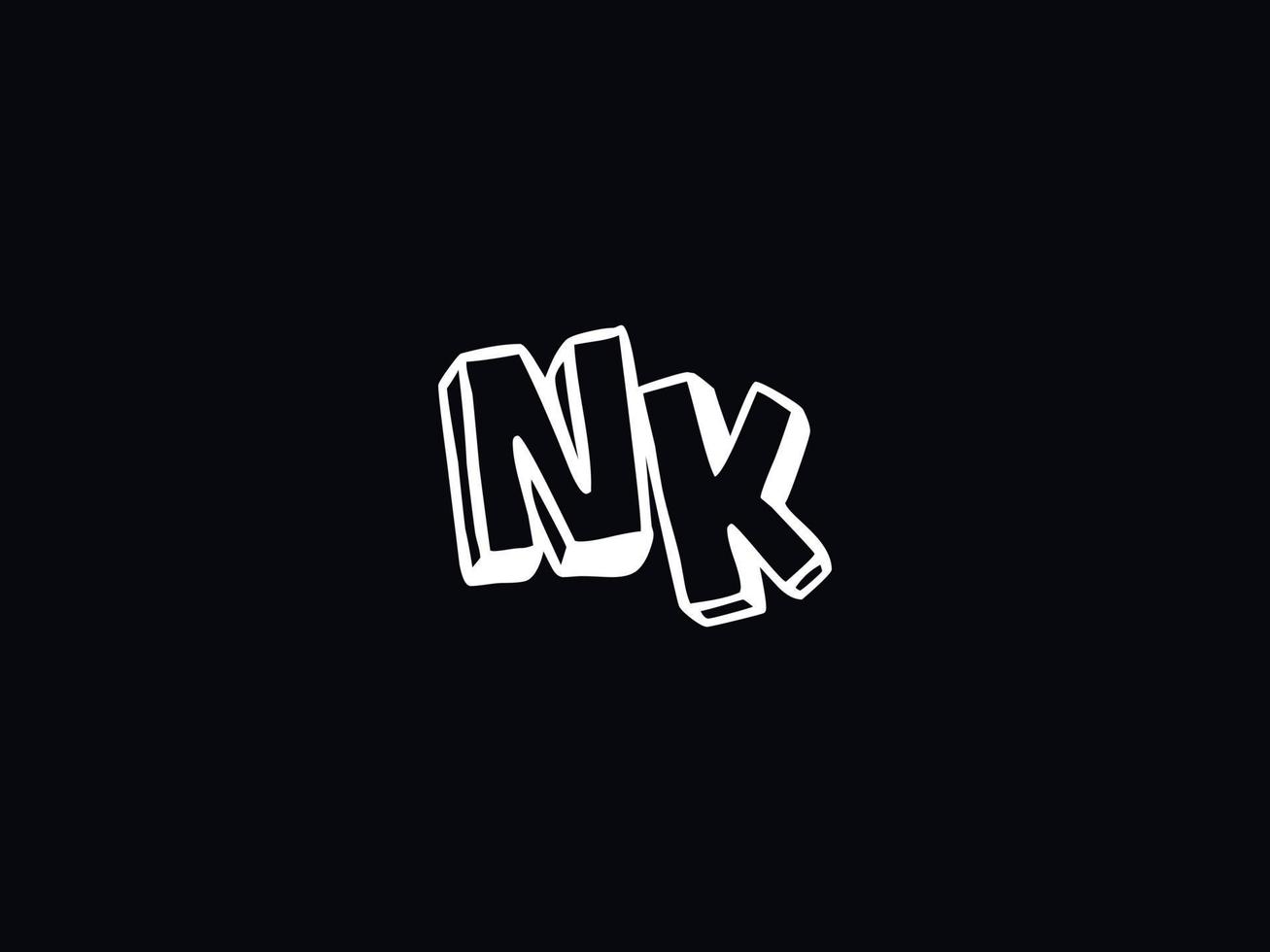 abstrakt nk logotyp bild, modern nk minimalistisk brev logotyp vektor