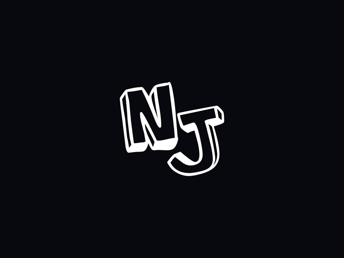 abstrakt NJ Logo Bild, modern NJ minimalistisch Brief Logo vektor