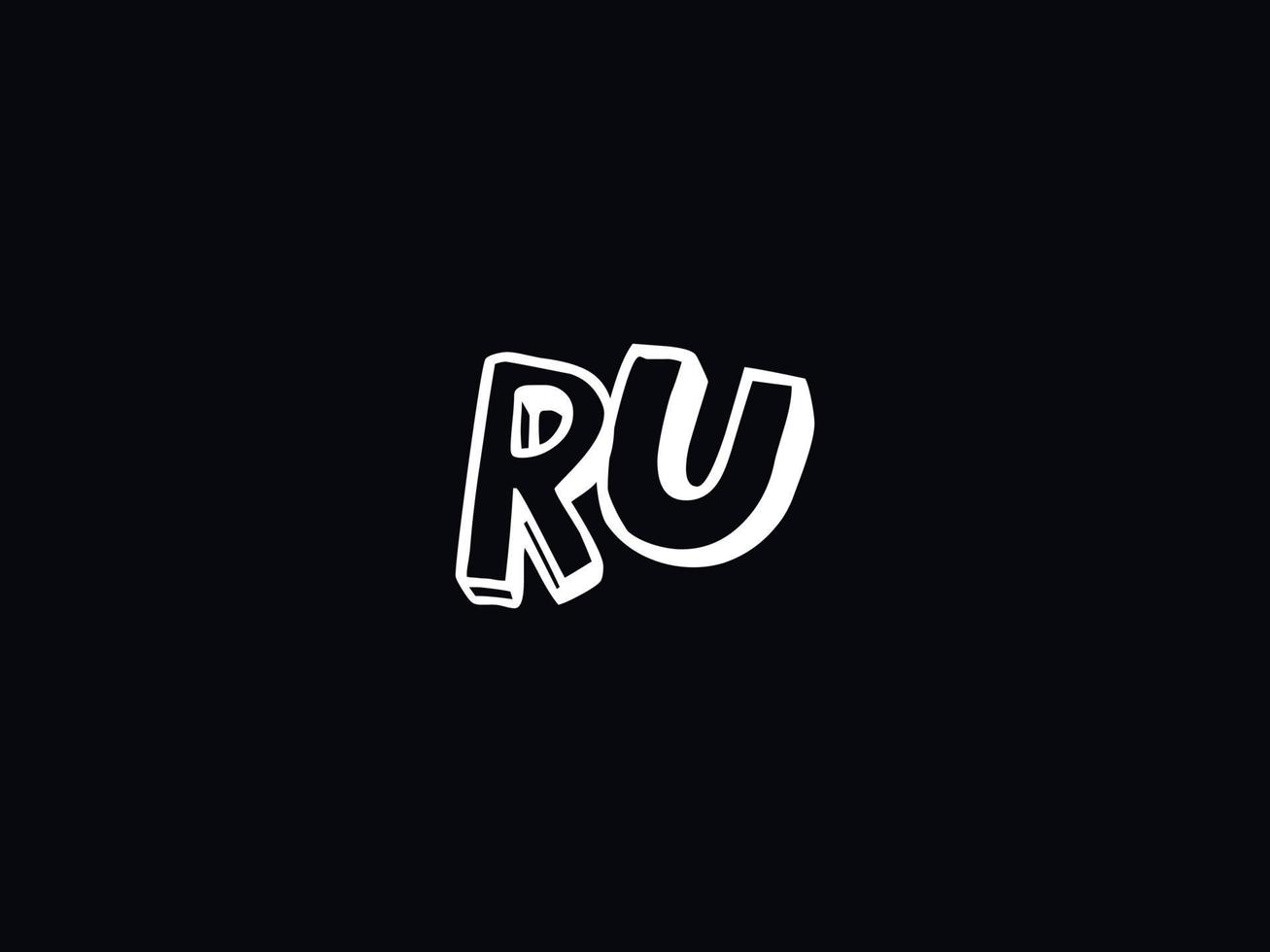 Brief ru Logo Symbol, einzigartig ru Logo Brief Design vektor