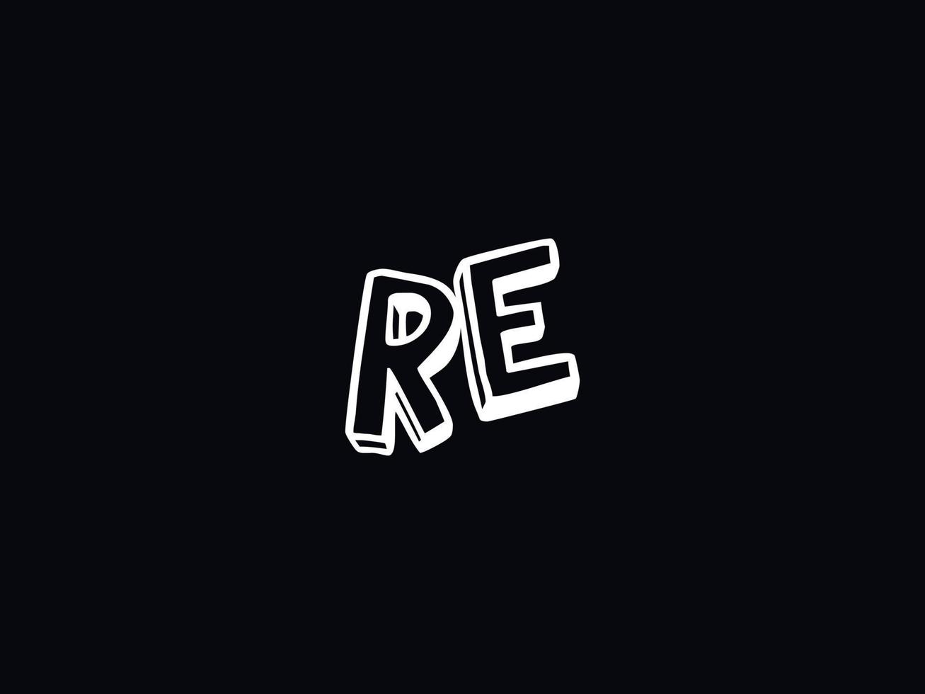 Brief Re Logo Symbol, einzigartig Re Logo Brief Design vektor