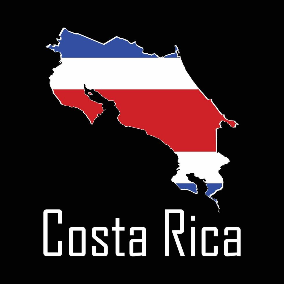 Costa Rica Flagge Karte Design. vektor