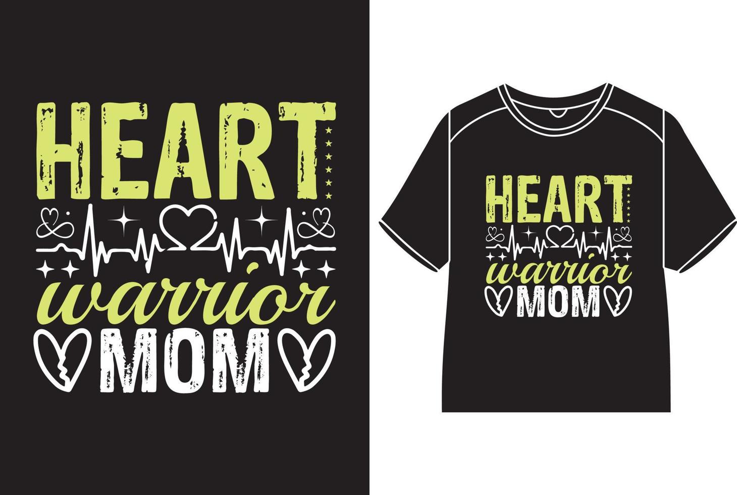 hjärta krigare mamma t-shirt design vektor