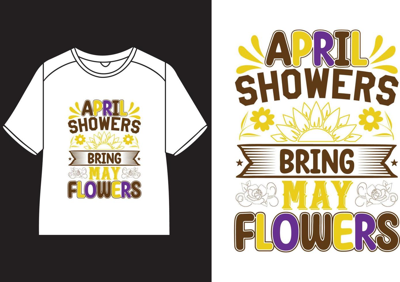 April Duschen bringen kann Blumen T-Shirt Design vektor