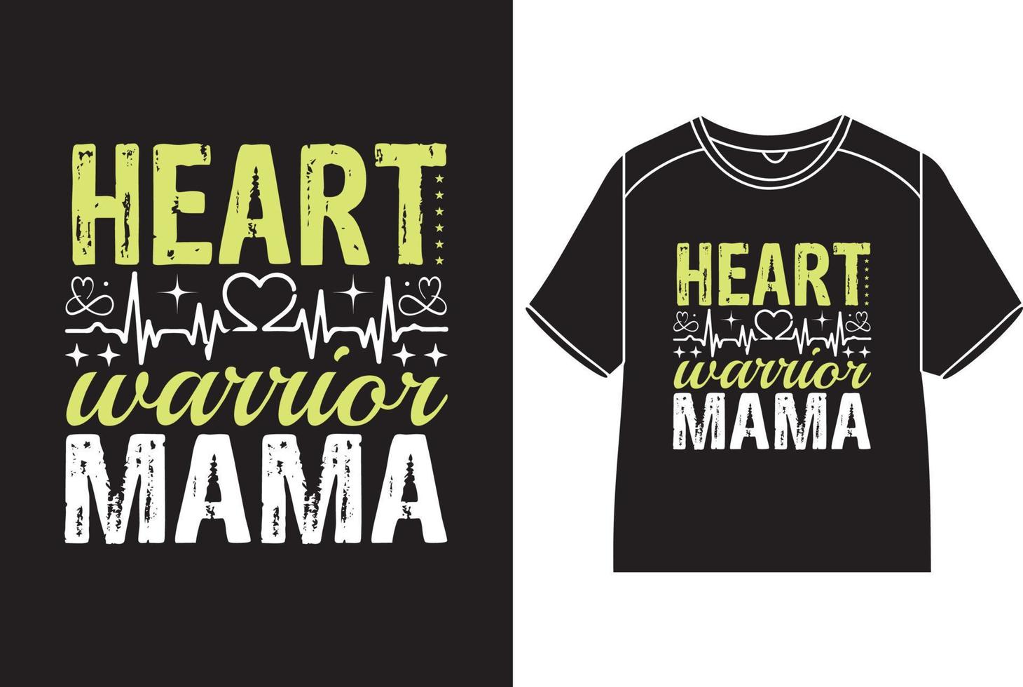 hjärta krigare mamma t-shirt design vektor