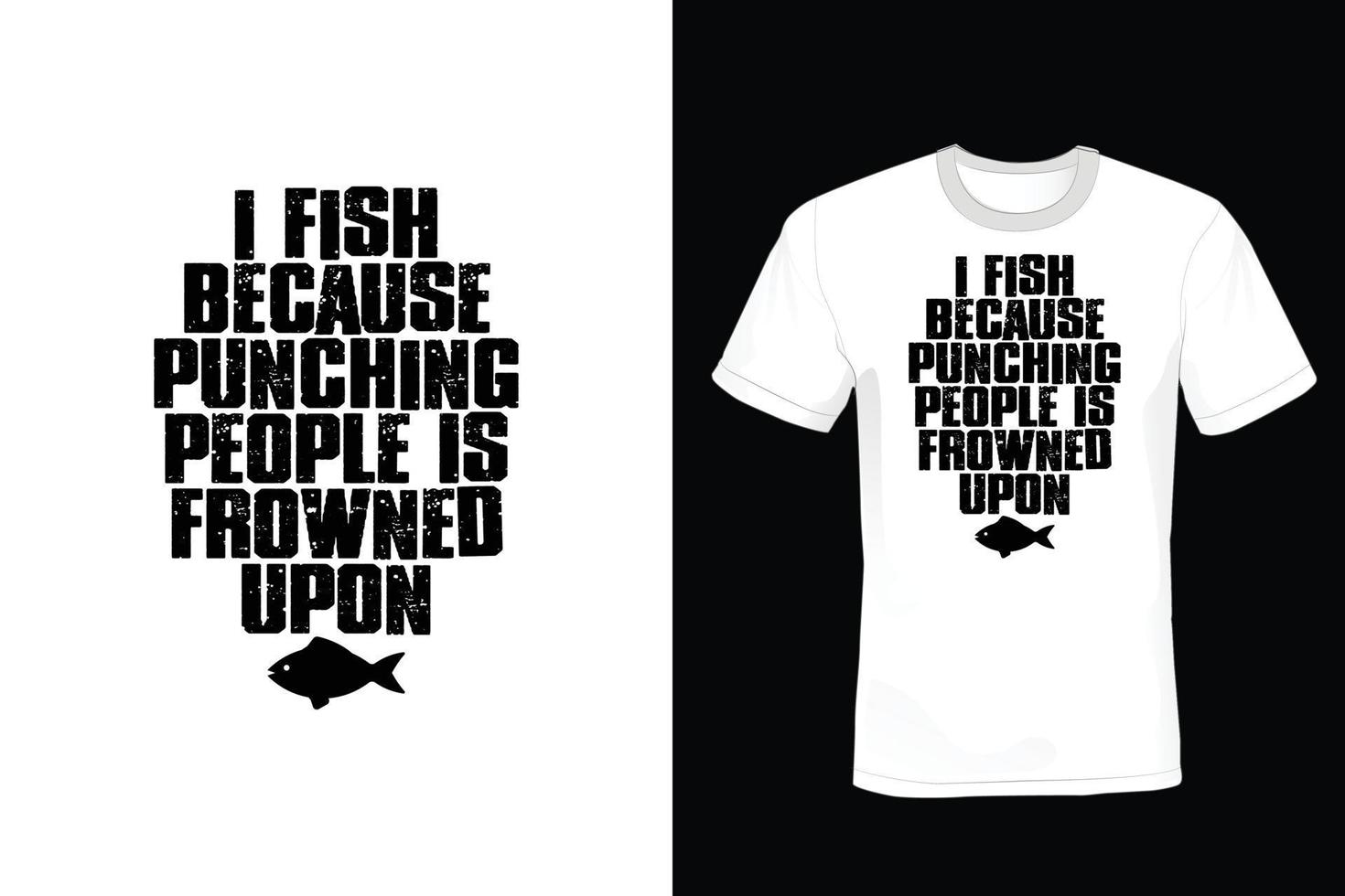 fiske t-shirt design, vintage, typografi vektor