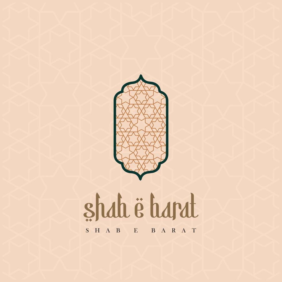 shab-e-barat Urdu Kalligraphie mit Moschee Design Vektor Illustration