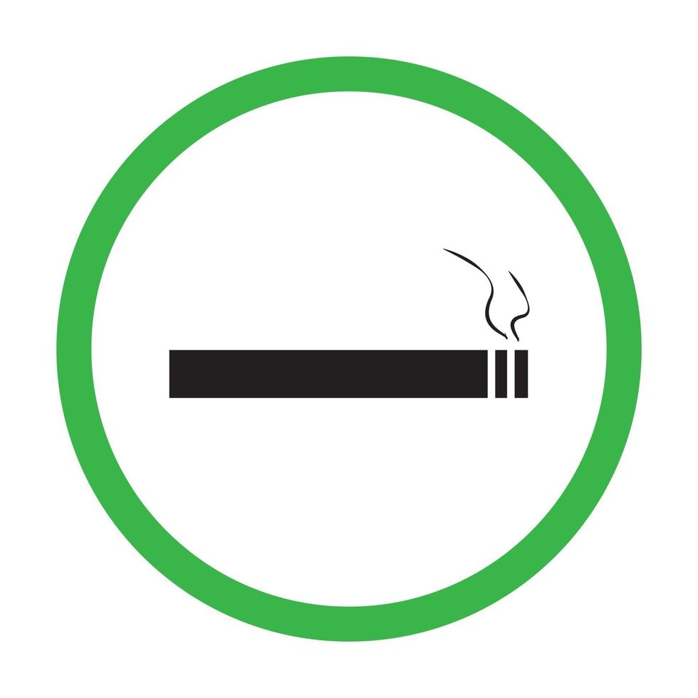 Rauchbereich Zeichensymbol auf weißem Hintergrundvektor. vektor