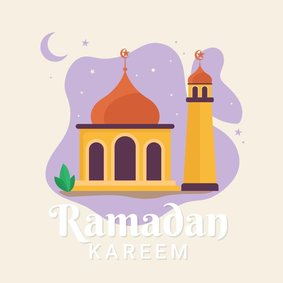 Ramadan Kareem Gruß flache Design Illustration vektor