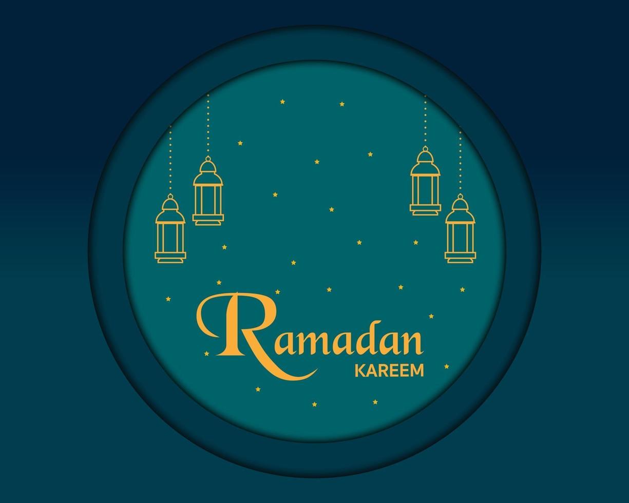 Ramadan Kareem einfache Grußkarte vektor