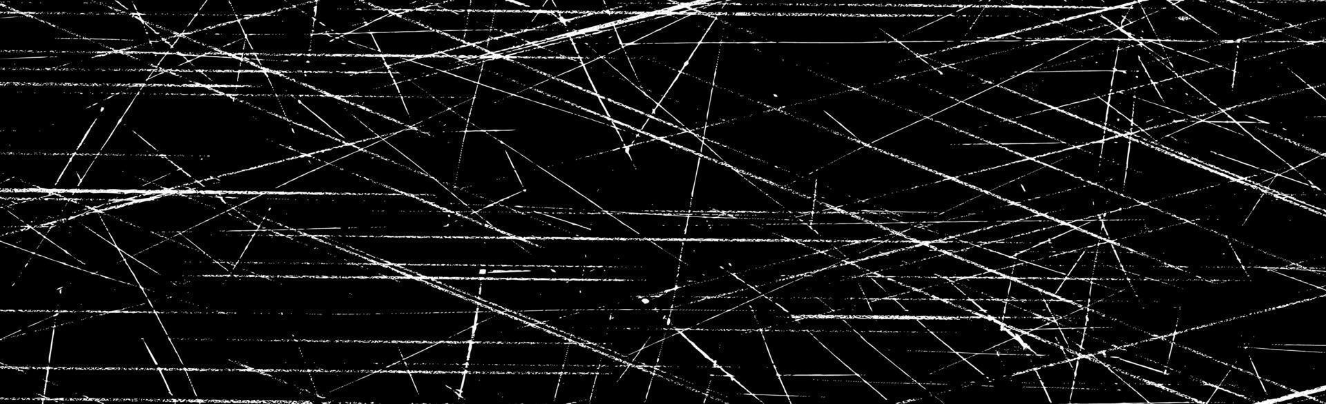 Grunge weiße Linien und Punkte auf einem schwarzen Hintergrund - Vektorillustration vektor