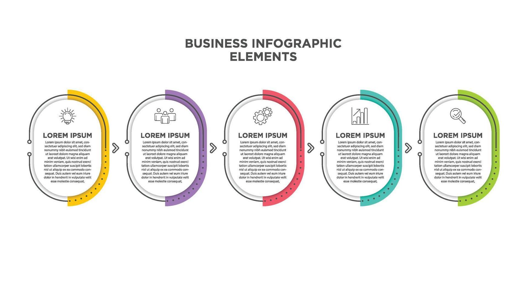 infografiken für geschäftskonzept mit symbolen und 5 optionen oder schritten. für Inhalt, Diagramm, Flussdiagramm, Schritte, Teile, Zeitleisten-Infografiken, Workflow, Diagramm. vektor