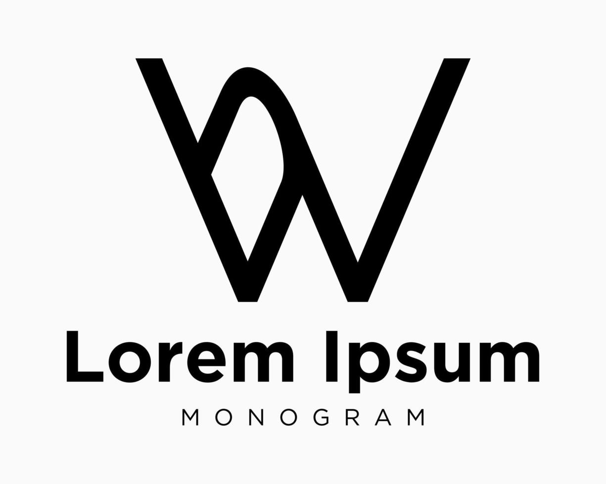 uppsättning brev bw bv monogram förbindelse linje stil modern elegant rena identitet symbol design vektor