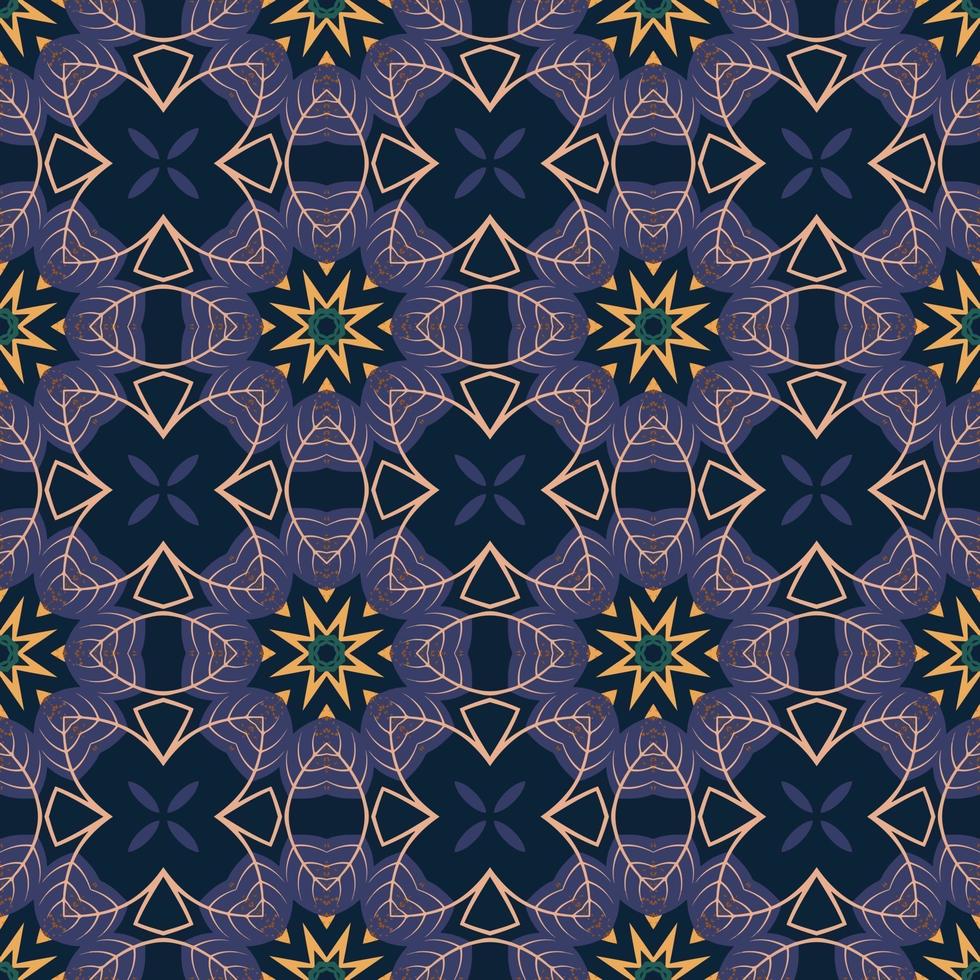 nahtloses Muster mit abstrakter Mandala-Zierarabeskenillustration. vektor