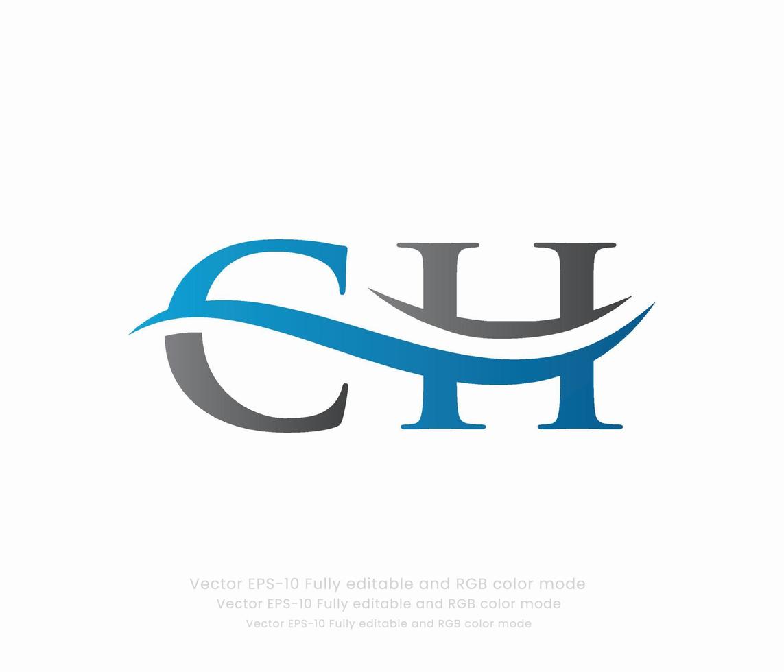 Brief c h verknüpft Logo vektor