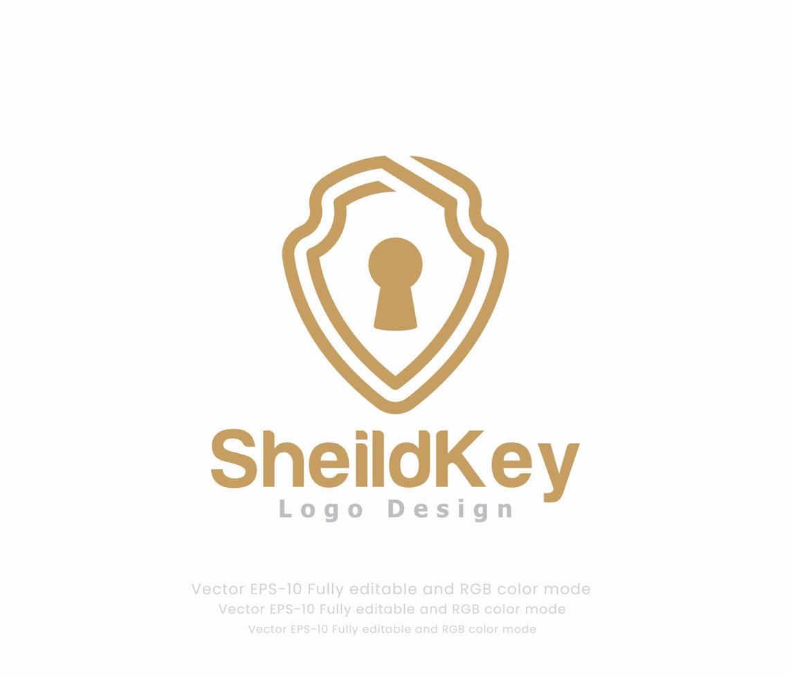 Logo Design zum ein Unternehmen namens Schild und Schlüssel Logo. vektor