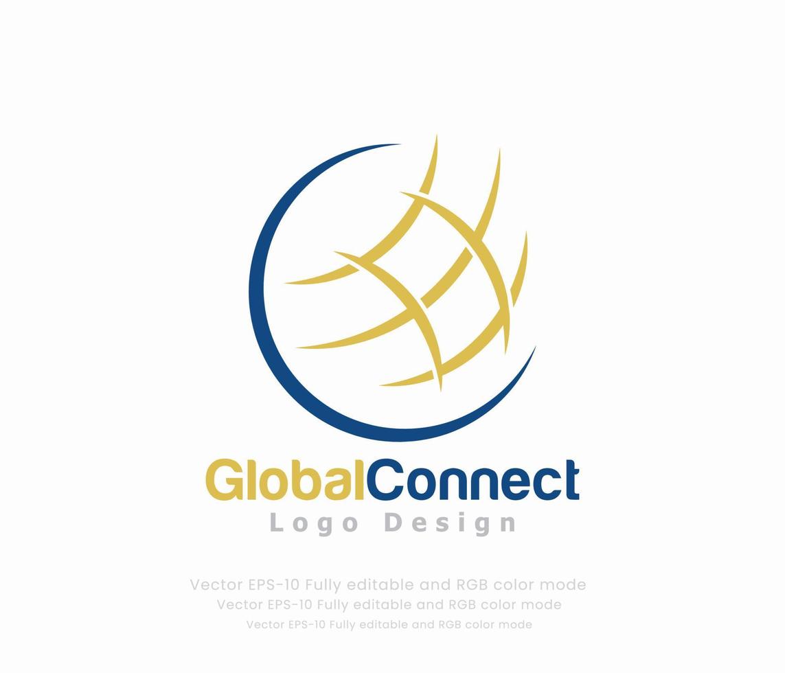 värld klot logotyp eller global logotyp vektor