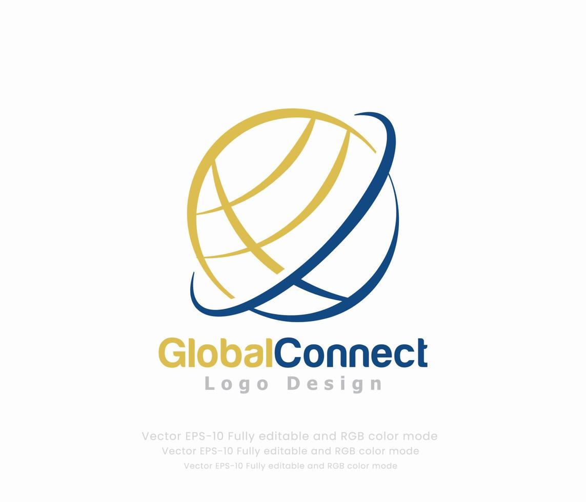 värld klot logotyp eller global logotyp vektor