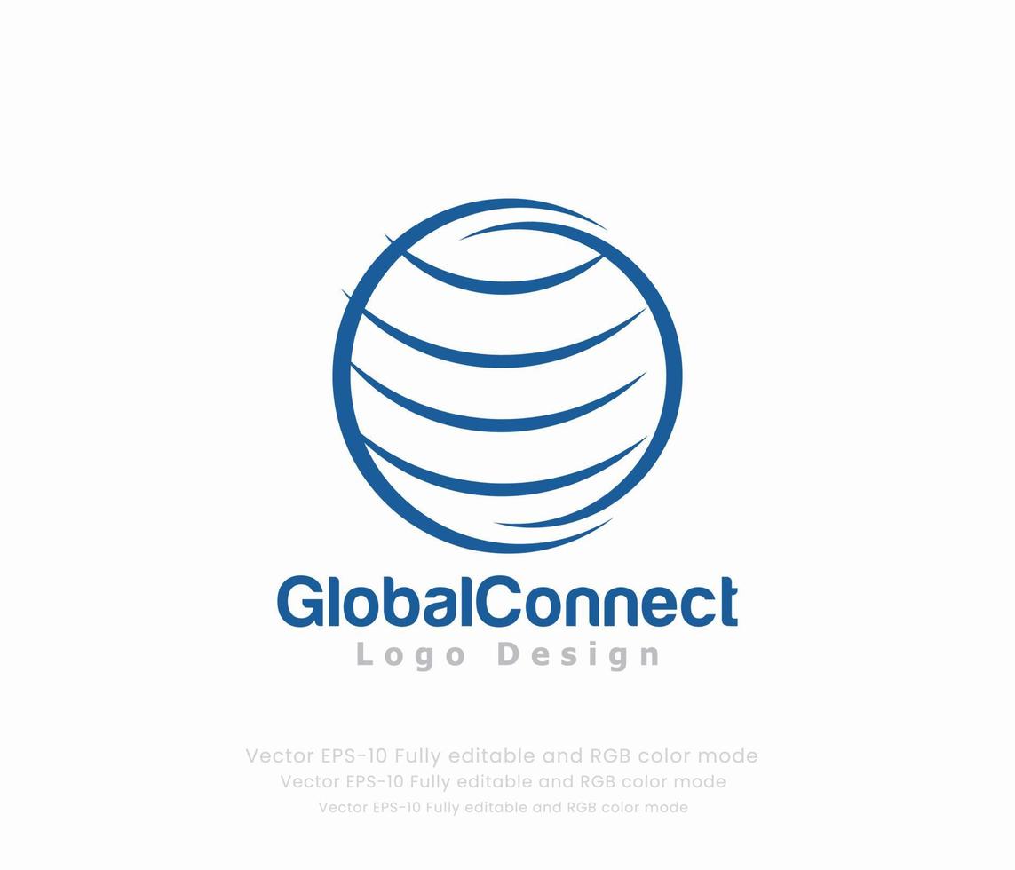 värld klot logotyp eller global logotyp vektor