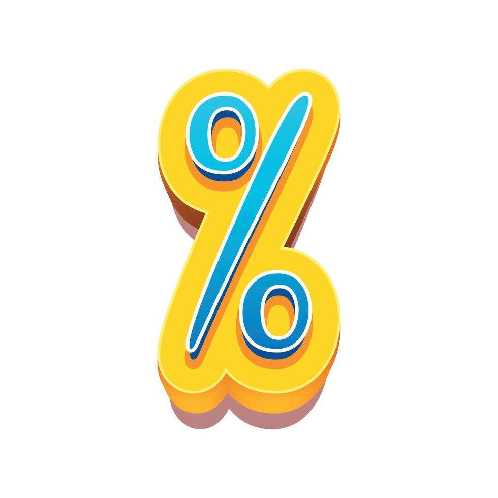 3D-Darstellung des Prozentzeichens vektor