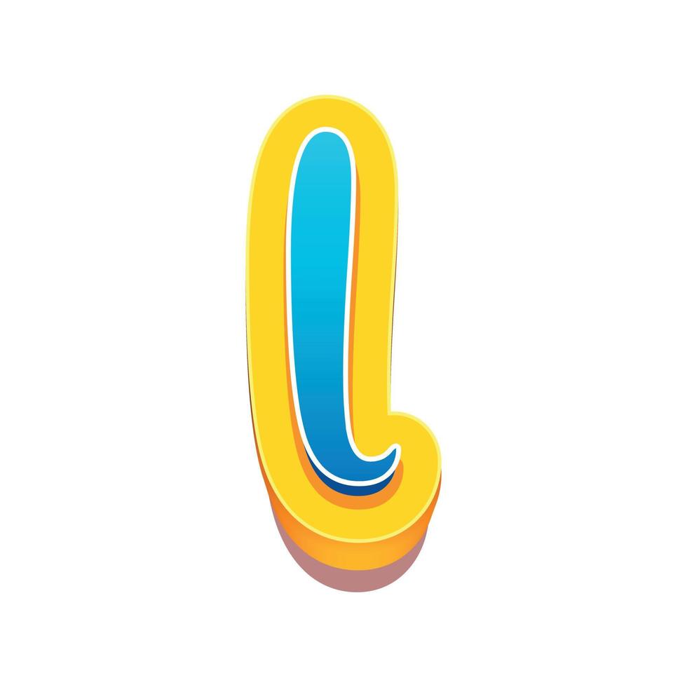 3D-Darstellung des kleinen Buchstaben l vektor