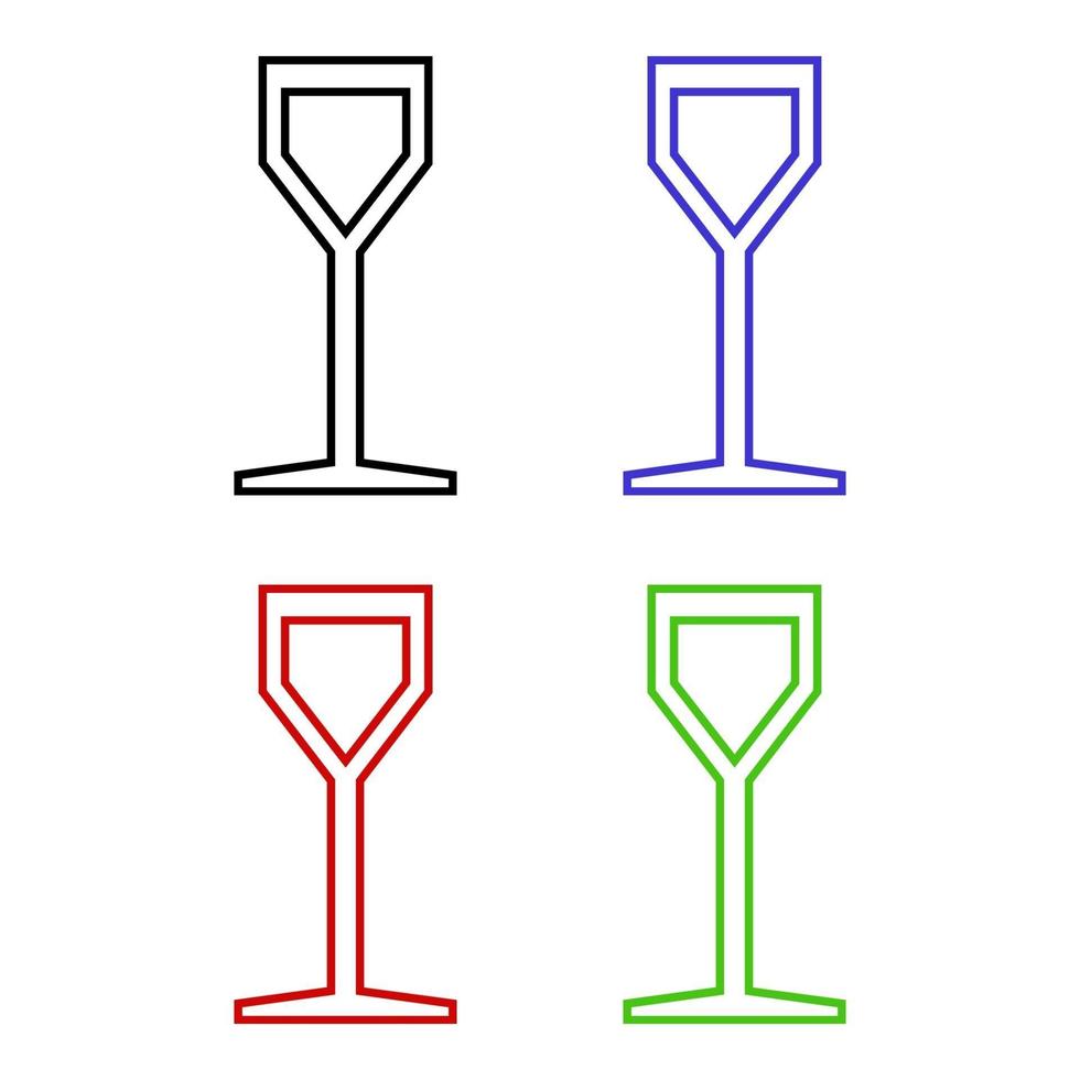 Satz Weinglas auf weißem Hintergrund vektor