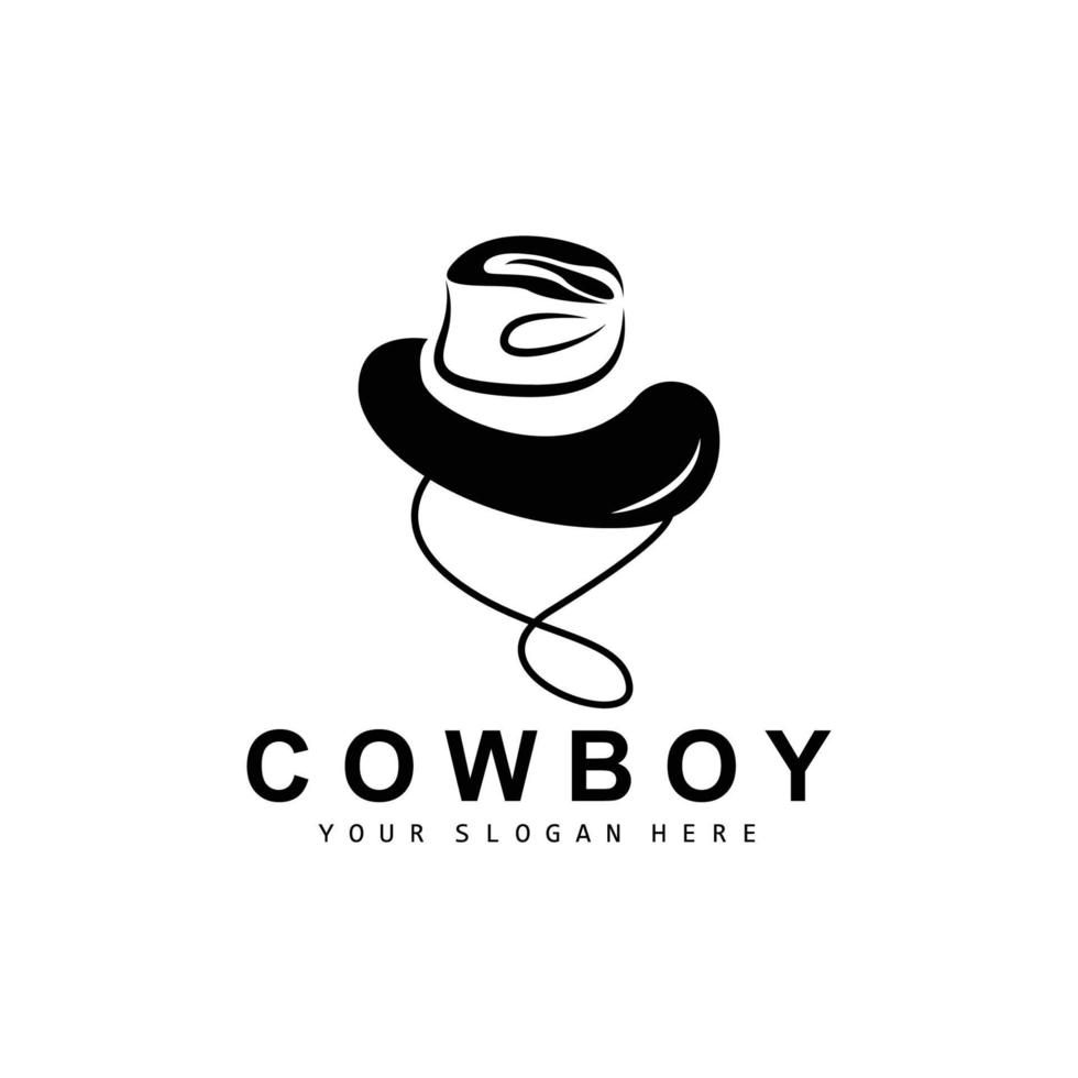 cowboy hatt logotyp, texas cowboy design, Västra Land sheriff hatt vektor, silhuett ikon vektor