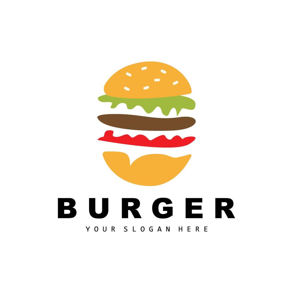 Burger Logo, schnell Essen Design, Brot und Gemüse Vektor, schnell Essen Restaurant Marke Symbol Illustration vektor