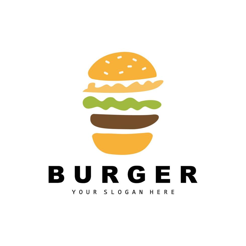 Burger Logo, schnell Essen Design, Brot und Gemüse Vektor, schnell Essen Restaurant Marke Symbol Illustration vektor