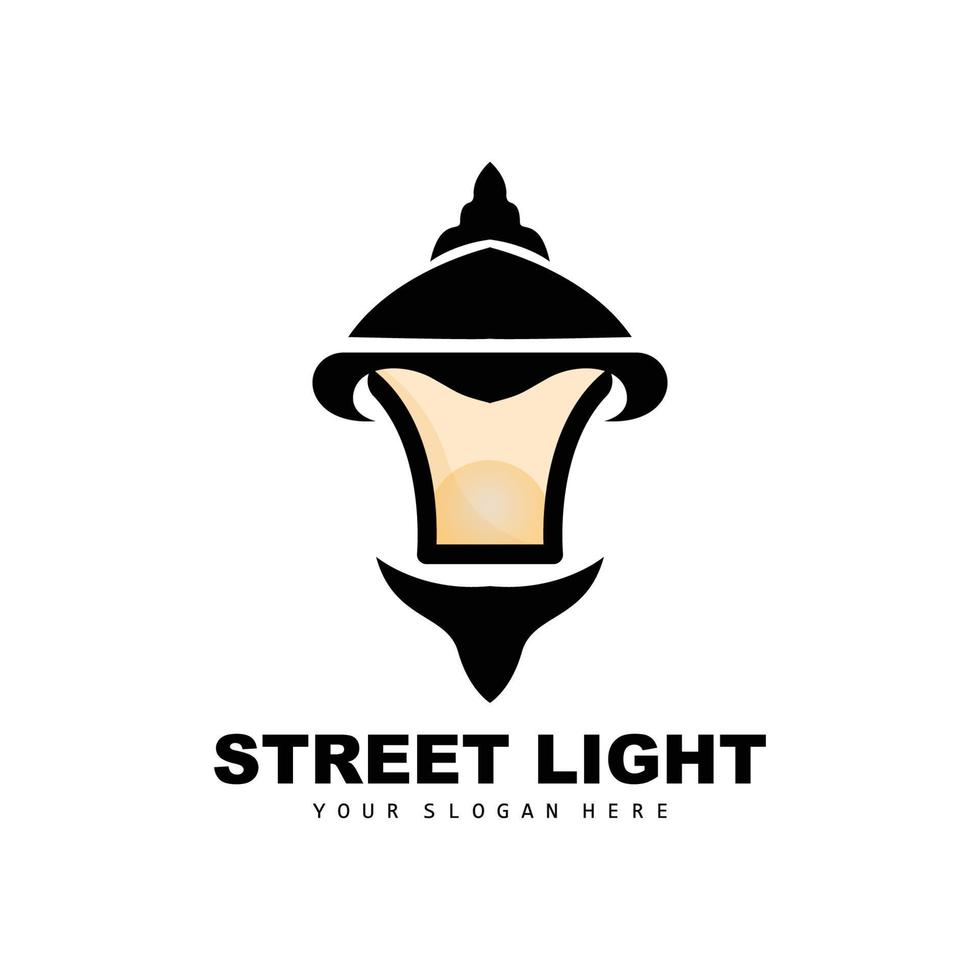Straße Licht Logo, Blitz Laterne Vektor, Vorlage Symbol retro klassisch Jahrgang Design vektor