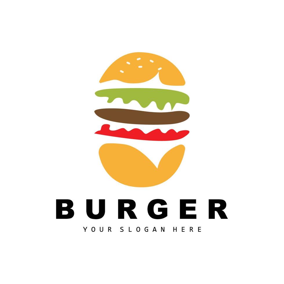 Burger Logo, schnell Essen Design, Brot und Gemüse Vektor, schnell Essen Restaurant Marke Symbol Illustration vektor