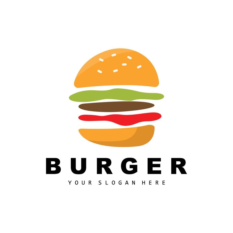 Burger Logo, schnell Essen Design, Brot und Gemüse Vektor, schnell Essen Restaurant Marke Symbol Illustration vektor