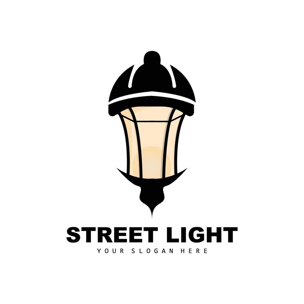 Straße Licht Logo, Blitz Laterne Vektor, Vorlage Symbol retro klassisch Jahrgang Design vektor