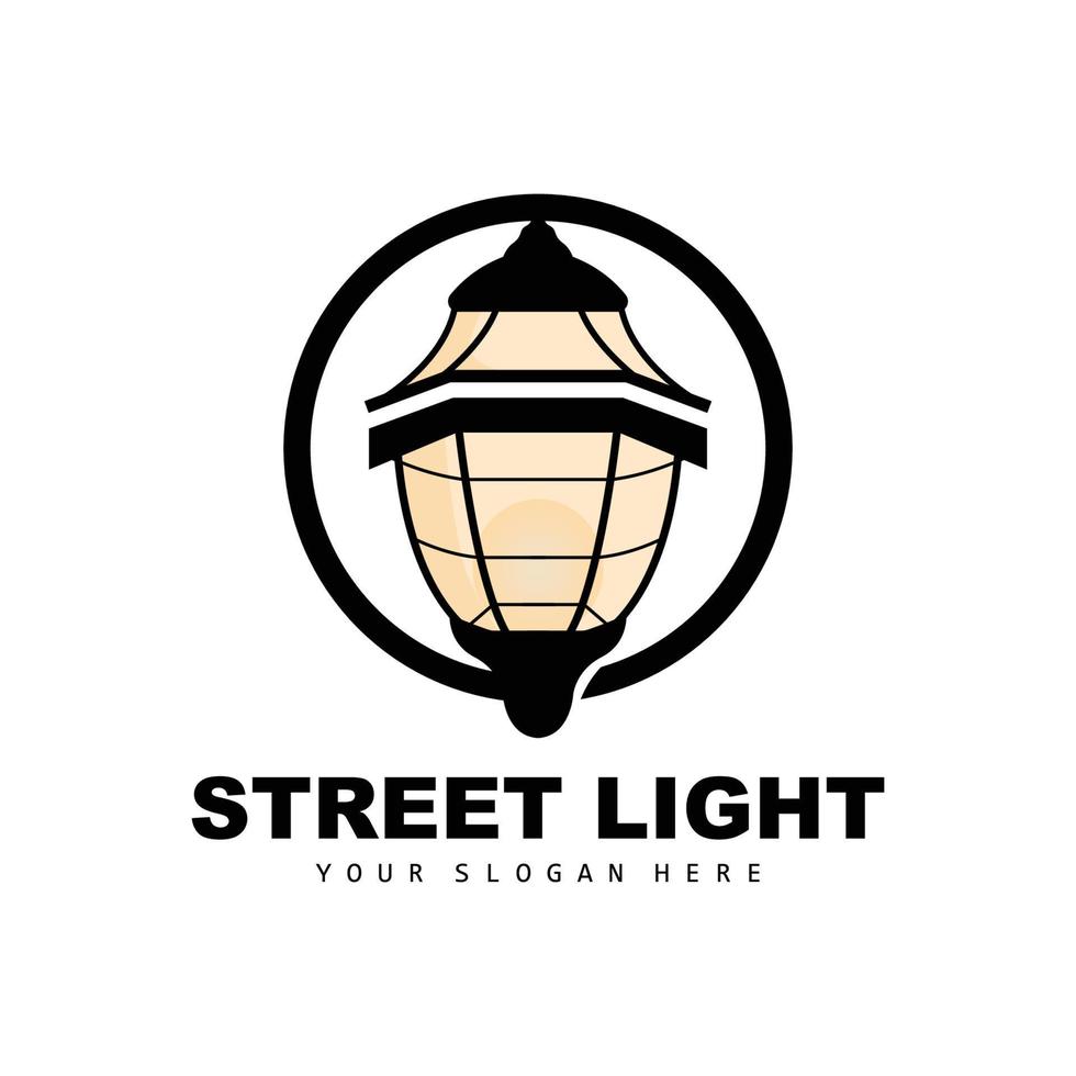 Straße Licht Logo, Blitz Laterne Vektor, Vorlage Symbol retro klassisch Jahrgang Design vektor