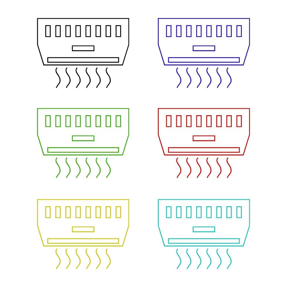 Klimaanlage auf weißem Hintergrund eingestellt vektor
