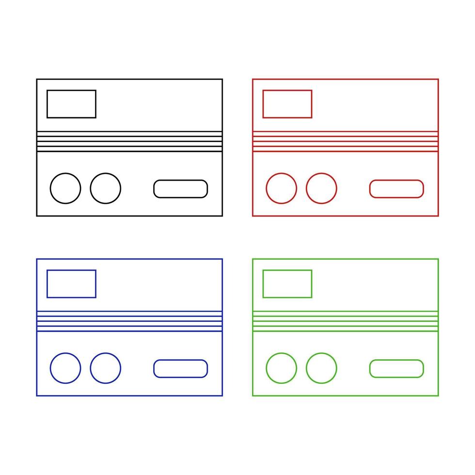 bankkortuppsättning på vit bakgrund vektor